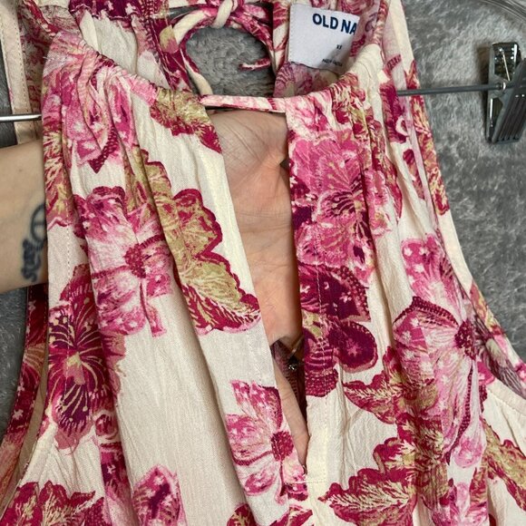 Old Navy Women Colorful Girly Floral Bloomcore Boho Blouson Peplum Tank Top XS - Picture 4 of 13